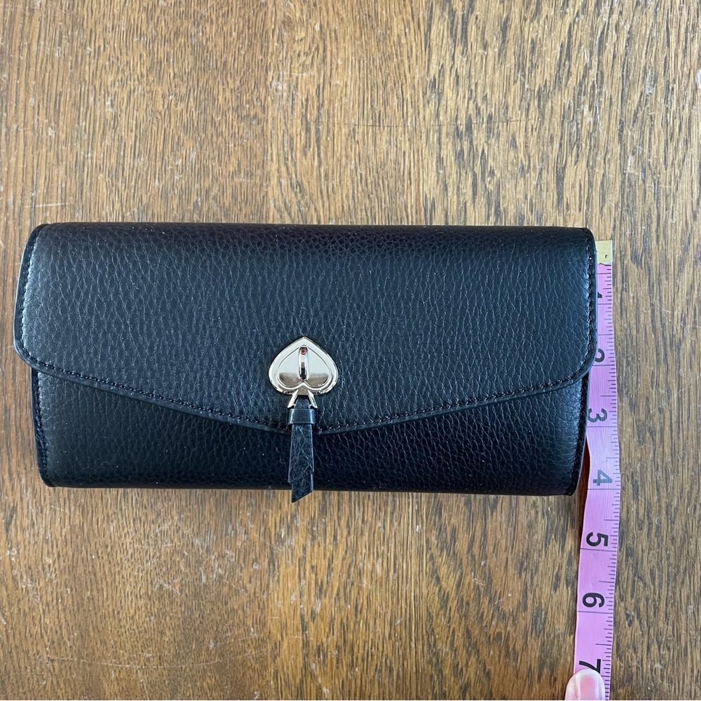 Kate Spade Marti Large Slim Flap Wallet Black Leather - Picture 11 of 12
